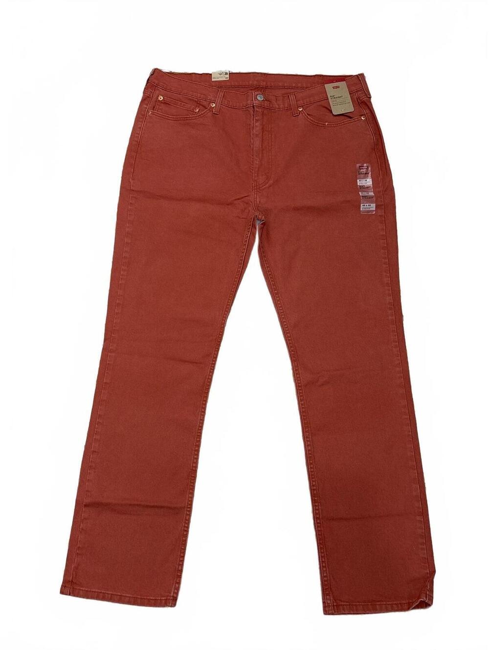 Levi's 514 Straight Stretch Rust Red Jeans Size 40x32